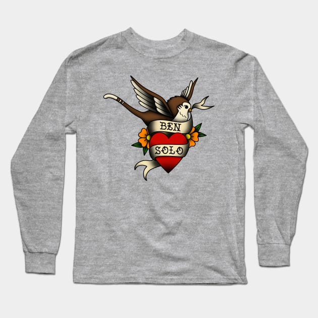 Space Bird Ben Solo Tattoo Long Sleeve T-Shirt by Miss Upsetter Designs